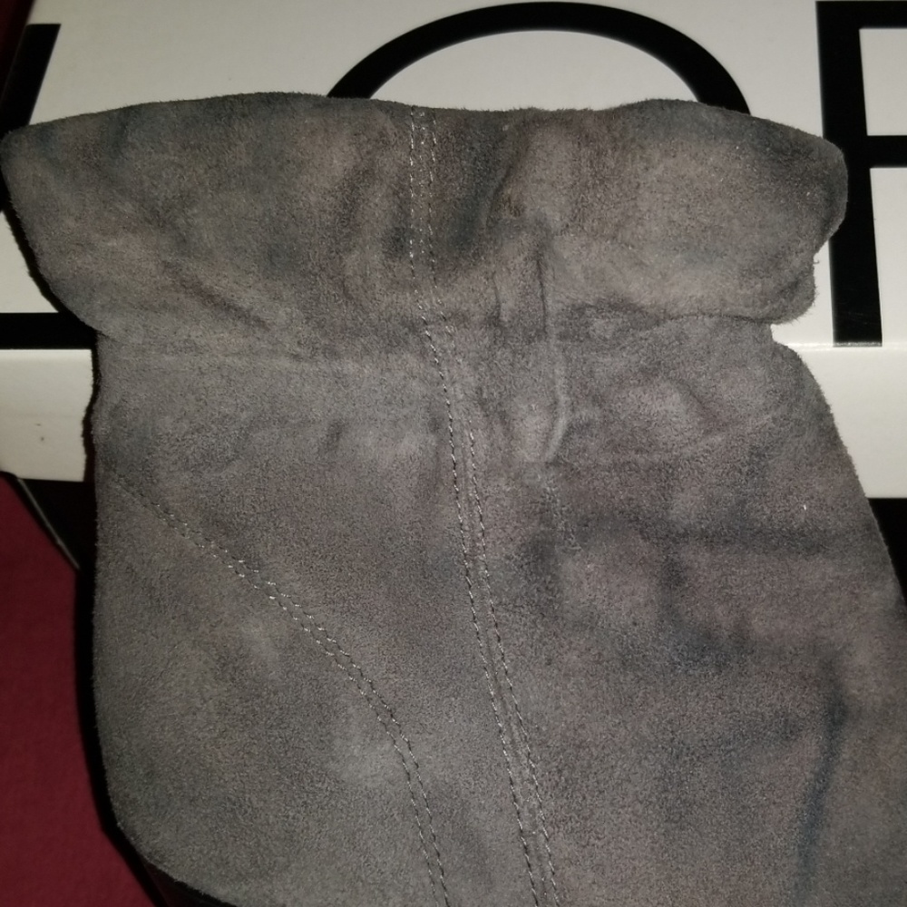 Loft Grey Suede Ruffle Bootie - Picture 4 of 6